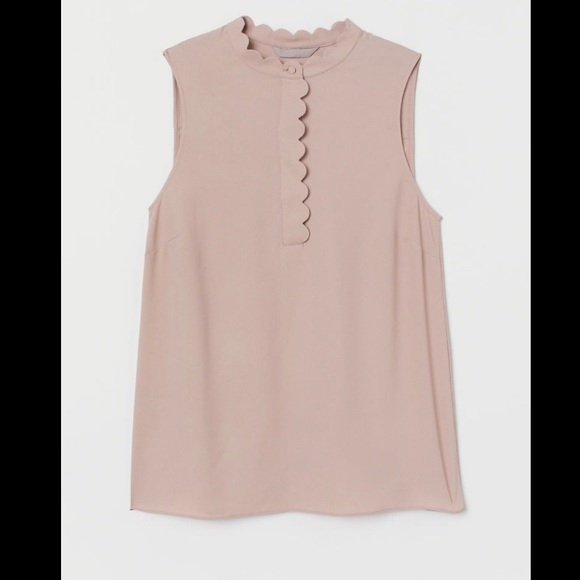 H&M Tops - NWOT H&M Pink Scallop Edge Tank Blouse sz 0